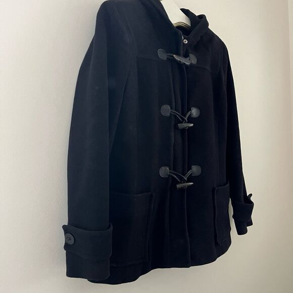 Michael Kors Black Wool Pea Coat Toggle Hood | Size 6 - Picture 7 of 11